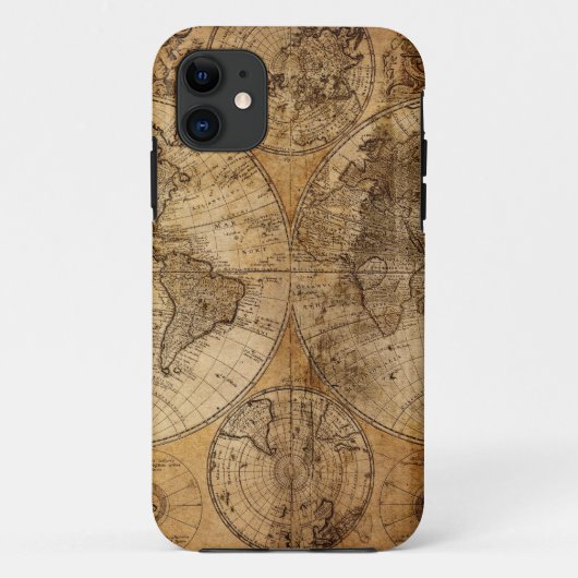  Wereldkaart Atlas Case-Mate iPhone Case (Achterkant)