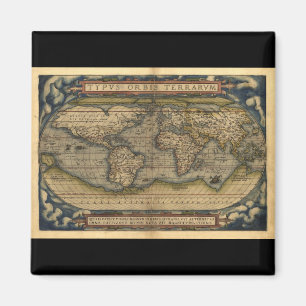 Wereldkaart Atlas Historisch Ontwerp Magneet