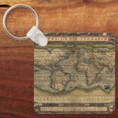  Wereldkaart Atlas Historisch Ontwerp Sleutelhanger (Voorkant)