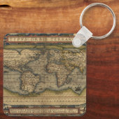  Wereldkaart Atlas Historisch Ontwerp Sleutelhanger (Achterkant)