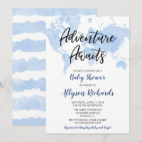 Wereldkaart avontuur wacht op baby shower