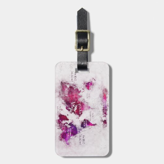 wereldkaart bagagelabel (Voorkant verticaal)