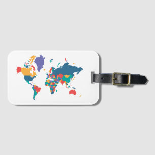 Wereldkaart Bagagelabel
