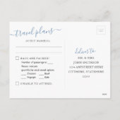 Wereldkaart blauw hart RSVP-Briefkaart Feestdagenkaart (Achterkant)