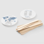 Wereldkaart Blauw Reizen Thema Trouwprogramma Fan Handwaaier (Niet-gemonteerd)