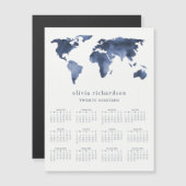 Wereldkaart blauwe Waterverf | Agenda 2019 (Voorkant / Achterkant)