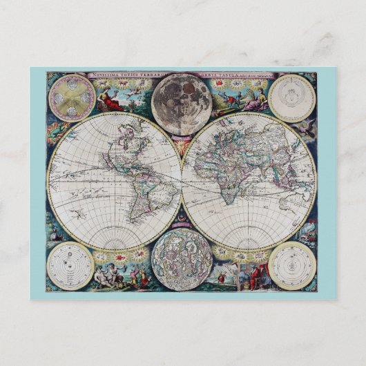  wereldkaart briefkaart (Voorkant)