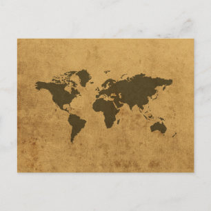 wereldkaart briefkaart