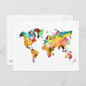 wereldkaart briefkaart (Voorkant / Achterkant)