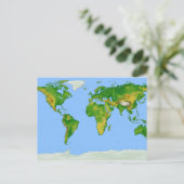 Wereldkaart Briefkaart (Staand voorkant)
