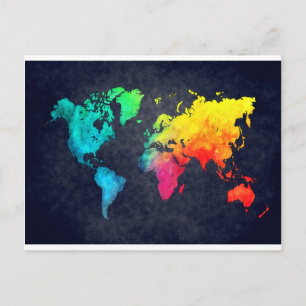 wereldkaart briefkaart