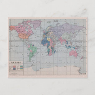 Wereldkaart - Briefkaart