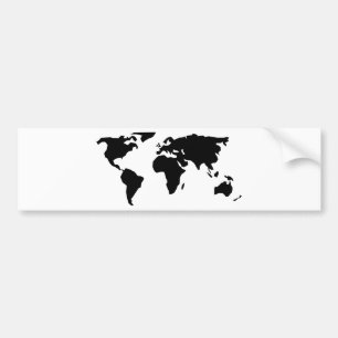 Wereldkaart Bumpersticker