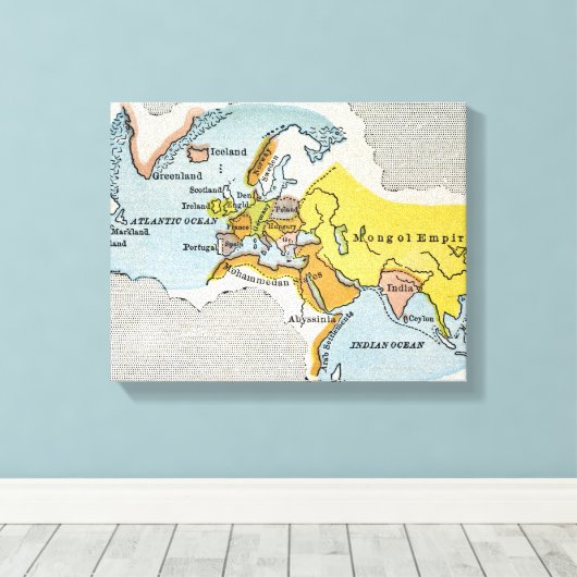 WERELDKAART, c1300. Canvas Afdruk (Insitu (Houten vloer))