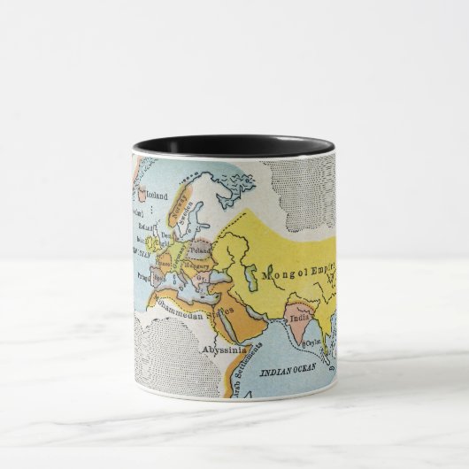 WERELDKAART, c1300. Mok (Midden)