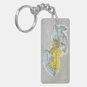 WERELDKAART, c1300. Sleutelhanger (Voorkant Links)