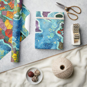 Wereldkaart cadeaupapier