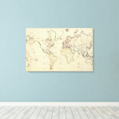 Wereldkaart Canvas Afdruk (Insitu (Houten vloer))