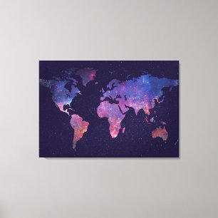 Wereldkaart Canvas Afdruk