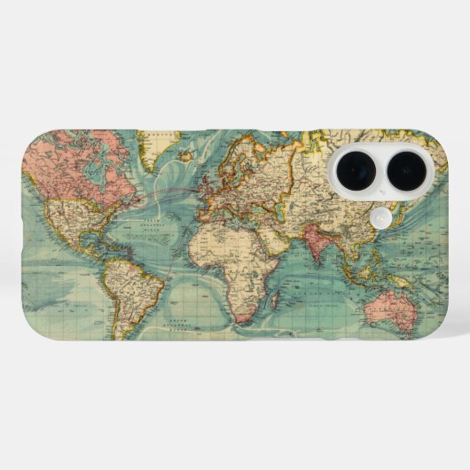  Wereldkaart Case-Mate iPhone Case (Achterkant (horizontaal))