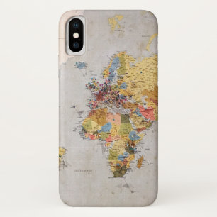 wereldkaart iPhone x hoesje