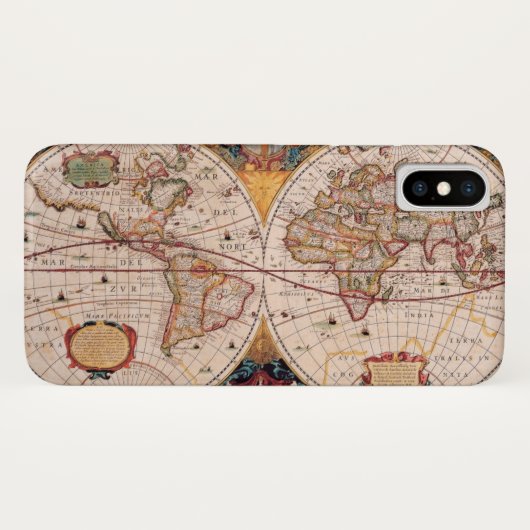 Wereldkaart Circa 1600 Case-Mate iPhone Case (Achterkant (horizontaal))