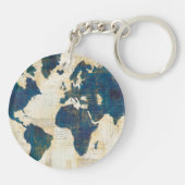 wereldkaart collage sleutelhanger (Achterkant)