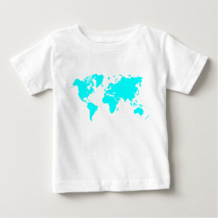 wereldkaart - Cyaan
