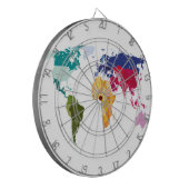 Wereldkaart darts board dartbord (Voorkant Links)