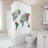 wereldkaart douchegordijn (In situ)