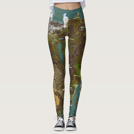 Wereldkaart Dungeons & Dragons Leggings (Voorkant)