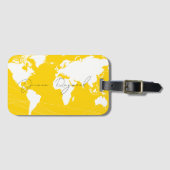 Wereldkaart Elegant Geel Bagagelabel (Voorkant (horizontaal))