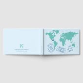 Wereldkaart- en aangepaste zegels gastenboek (Volledig)