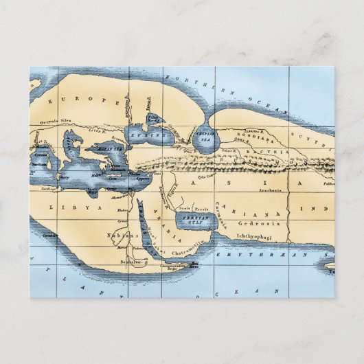 WERELDKAART: ERATOSTHENEN BRIEFKAART (Voorkant)