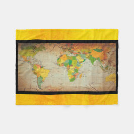Wereldkaart Fleece Deken