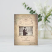  Wereldkaart Foto Sla de datum op Aankondigingskaart (Staand voorkant)