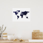 Wereldkaart Galaxy Universe Stars Poster (Keuken)