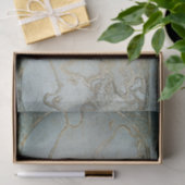  Wereldkaart Gold Grey Blue Tissuepapier (Geschenk)