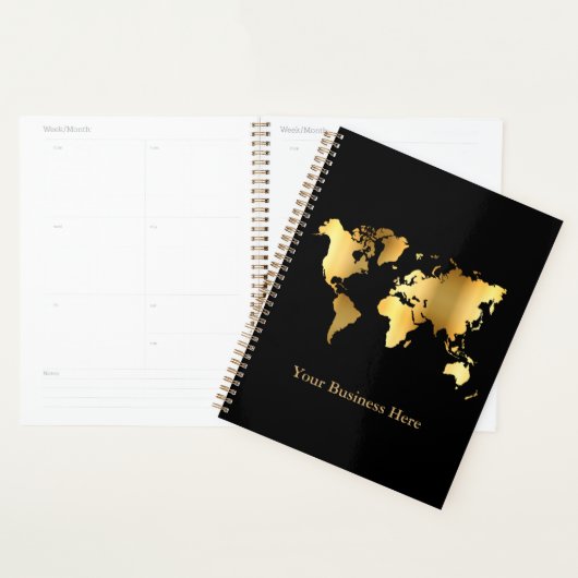 Wereldkaart Gold/zwart Planner (Display)