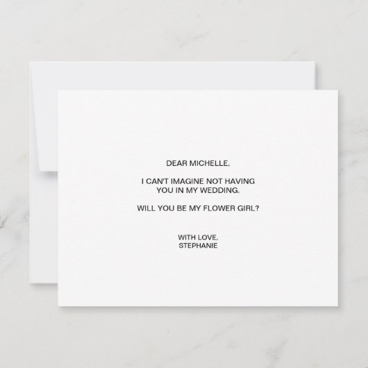 Wereldkaart Goud Wil je mijn BLOEMENMEISJE zijn Ui Kaart (Achterkant)