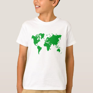Wereldkaart - groen voor gras t-shirt