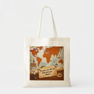 Wereldkaart hartspelden en bezienswaardigheden tote bag