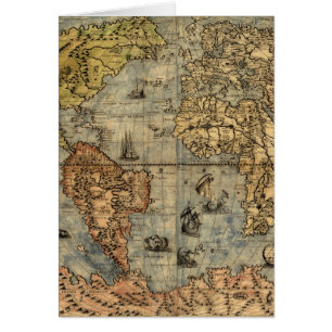 Wereldkaart  Historische Antiek Atlas