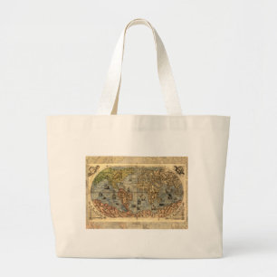 Wereldkaart  Historische Antiek Atlas Grote Tote Bag