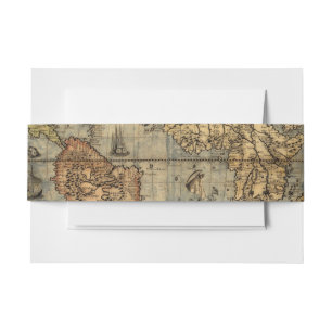 Wereldkaart Historische Antiek Atlas Uitnodigingen Wikkel