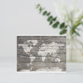 wereldkaart hout 8 briefkaart (Staand voorkant)