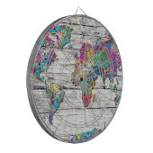 wereldkaart hout dartbord (Voorkant Links)
