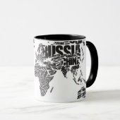 wereldkaart in Typografie Mok (Voorkant rechts)