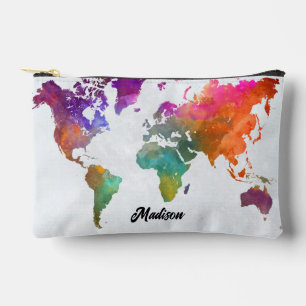 Wereldkaart in Waterverf Etui