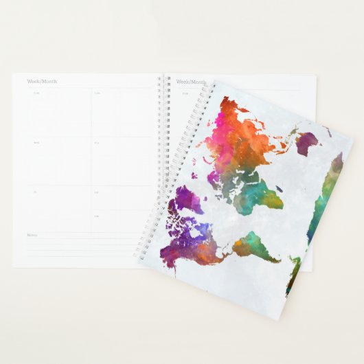 Wereldkaart in Waterverf Planner (Display)